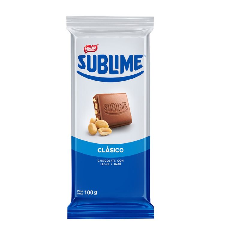 SUBLIME - Chocolate con Leche y Maní en Barra Sublime Empaque 100 g