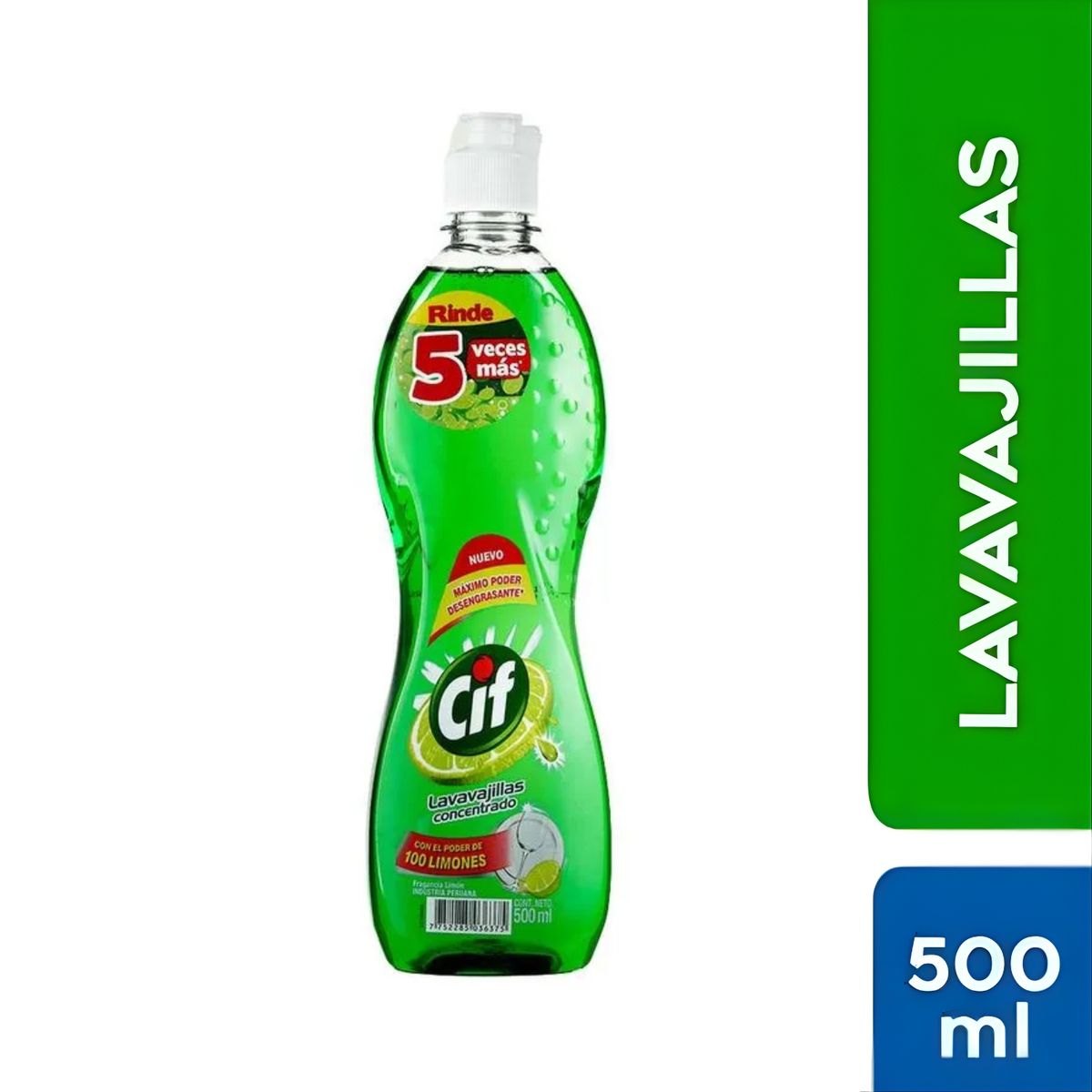 CIF - Lavavajilla Líquido Concentrado Cif Limón Botella 500 mL