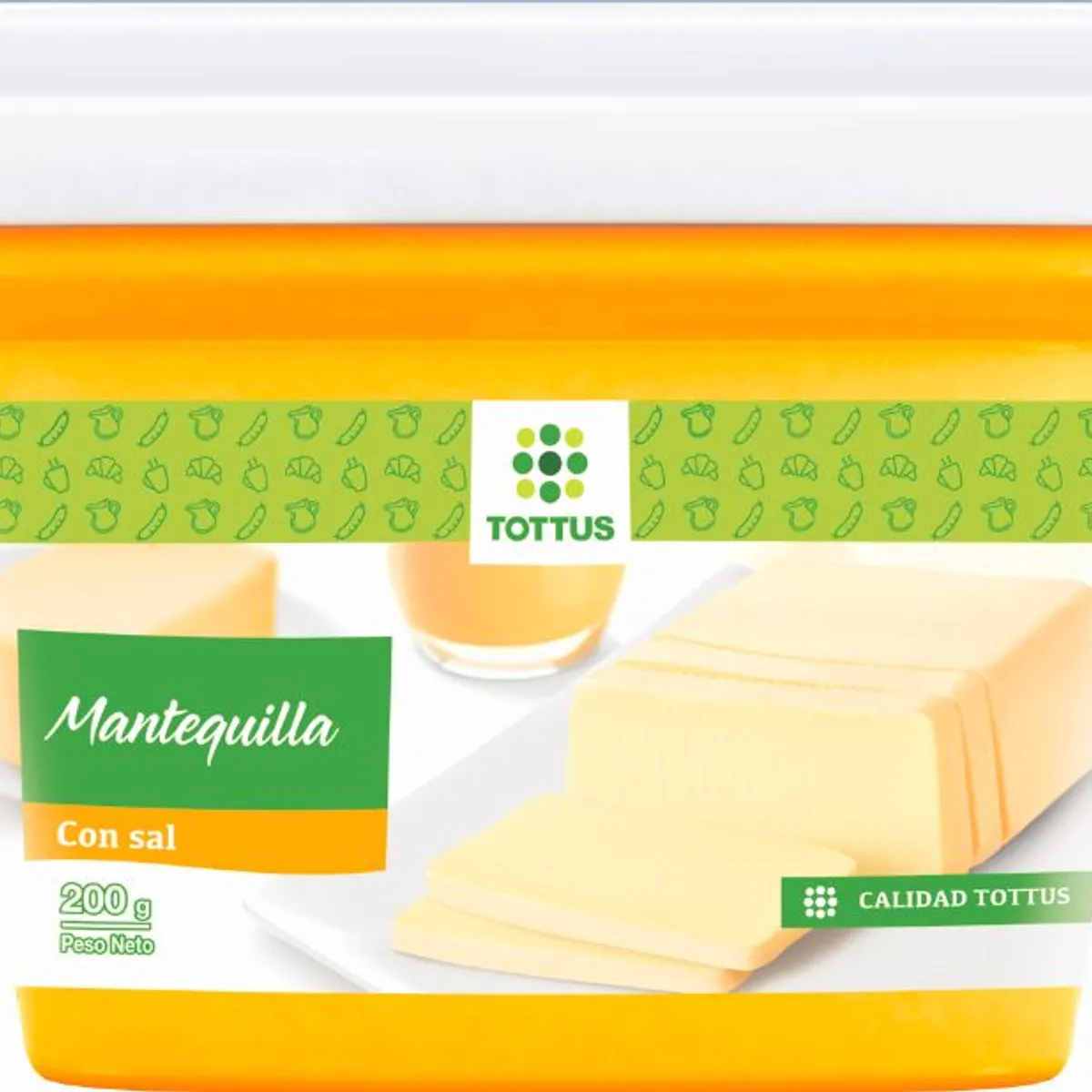 TOTTUS - Mantequilla con Sal Tottus Envase 200 g