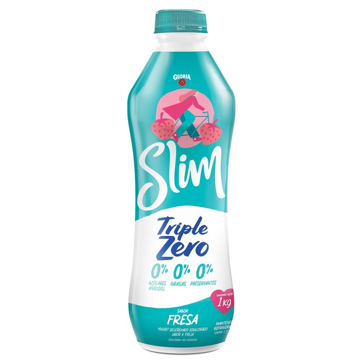 GLORIA - Yogurt Gloria Slim Fresa Botella 1 Kg