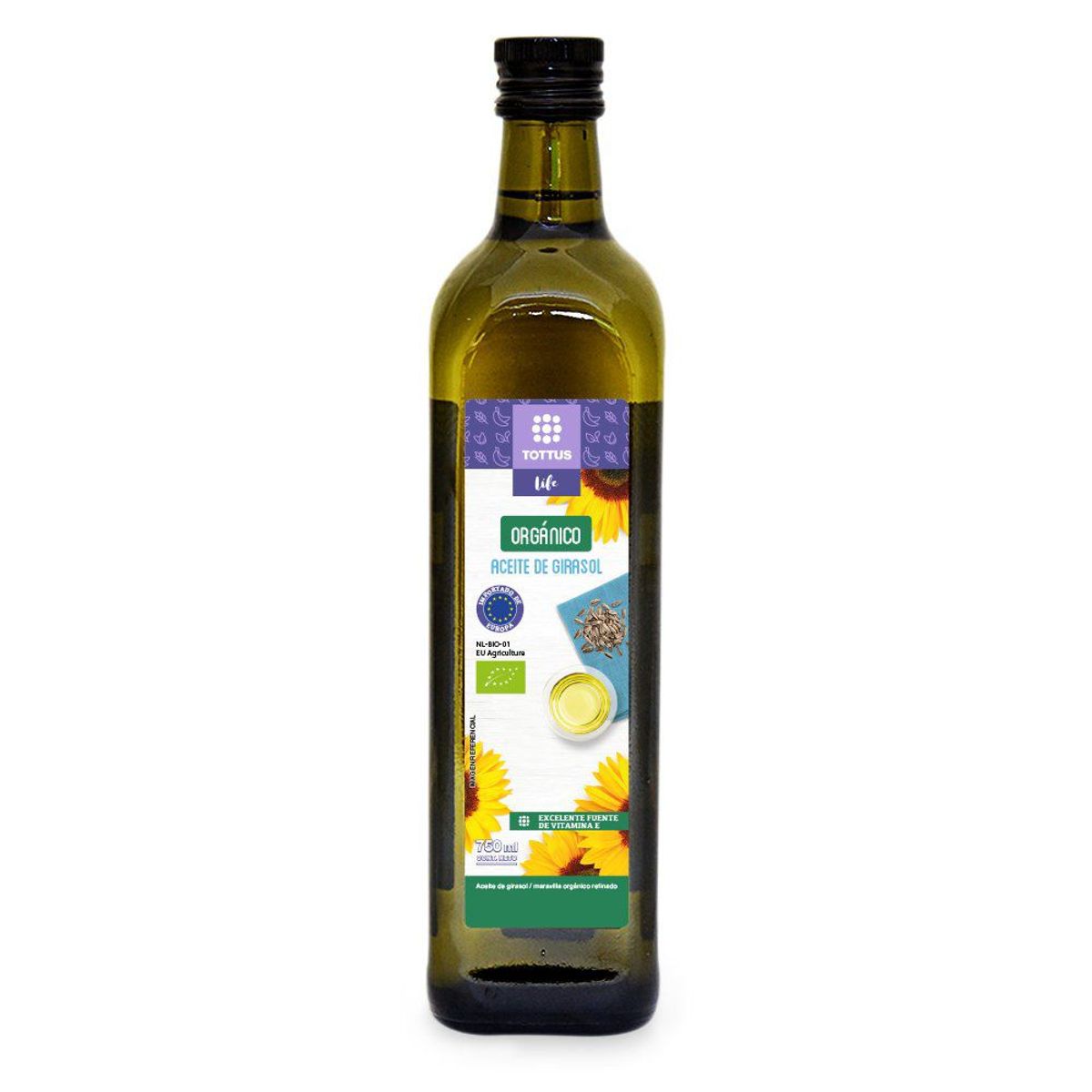 TOTTUS LIFE - Aceite de girasol Orgánico Refinado Tottus Premium 750 mL