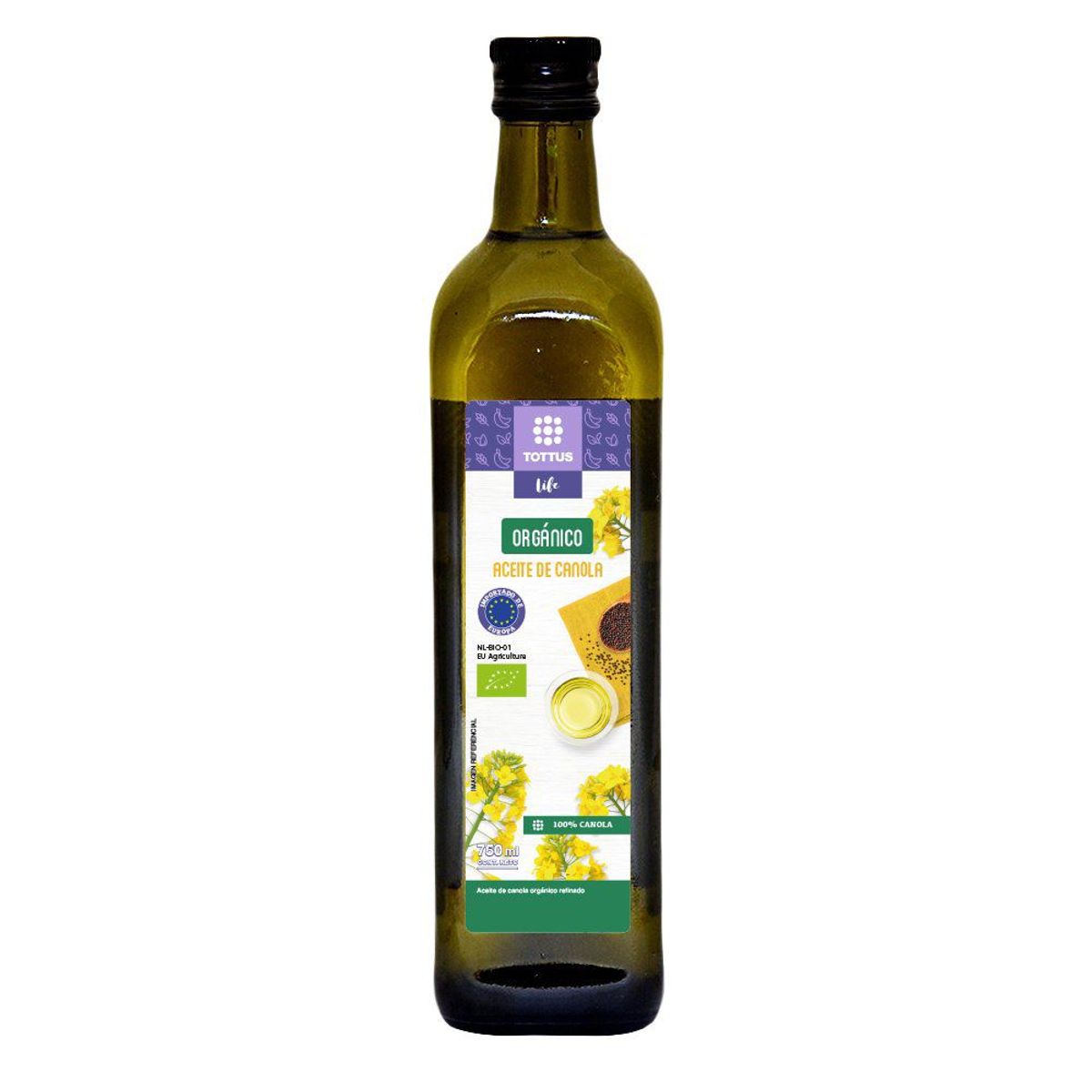 TOTTUS LIFE - Aceite de Canola Orgánico Refinado Tottus 750 mL