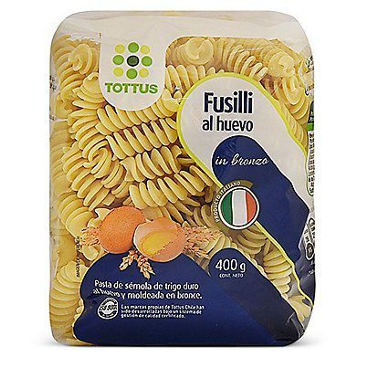 TOTTUS - FUSILLI AL HUEVO IN BRONZO TOTTUS X 400G