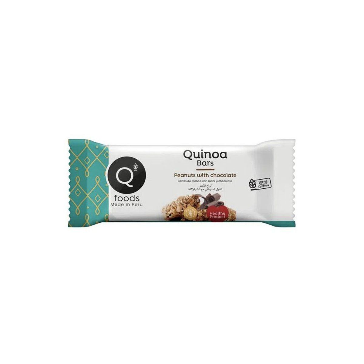 QFOODS - Barras de Quinua QFoods Maní y Chocolate Caja 180 g