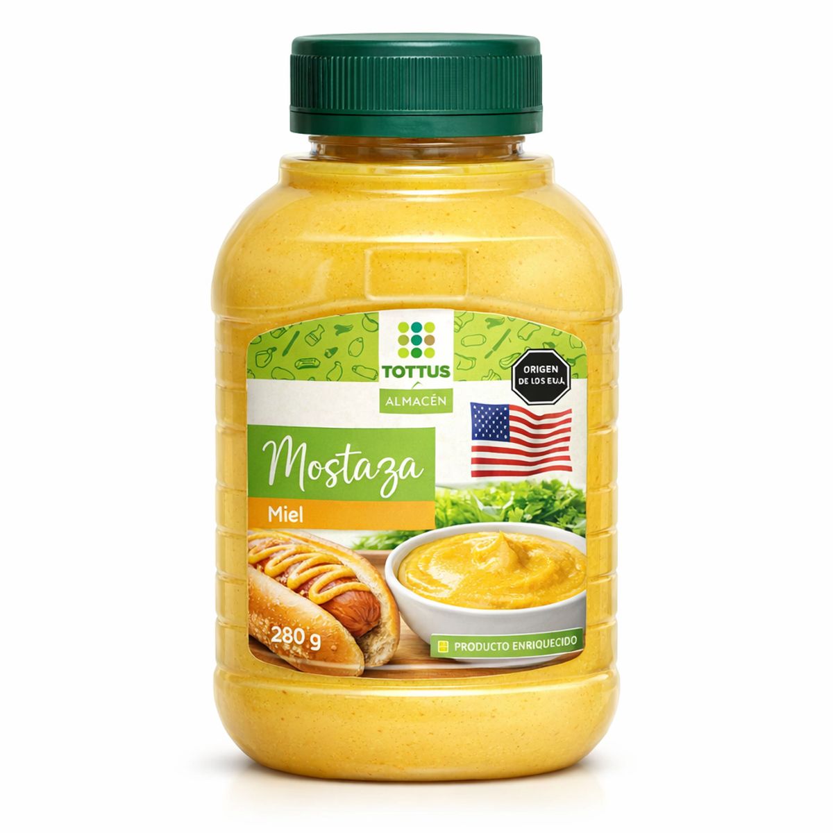 TOTTUS - Mostaza de Miel Natural Tottus 280 g