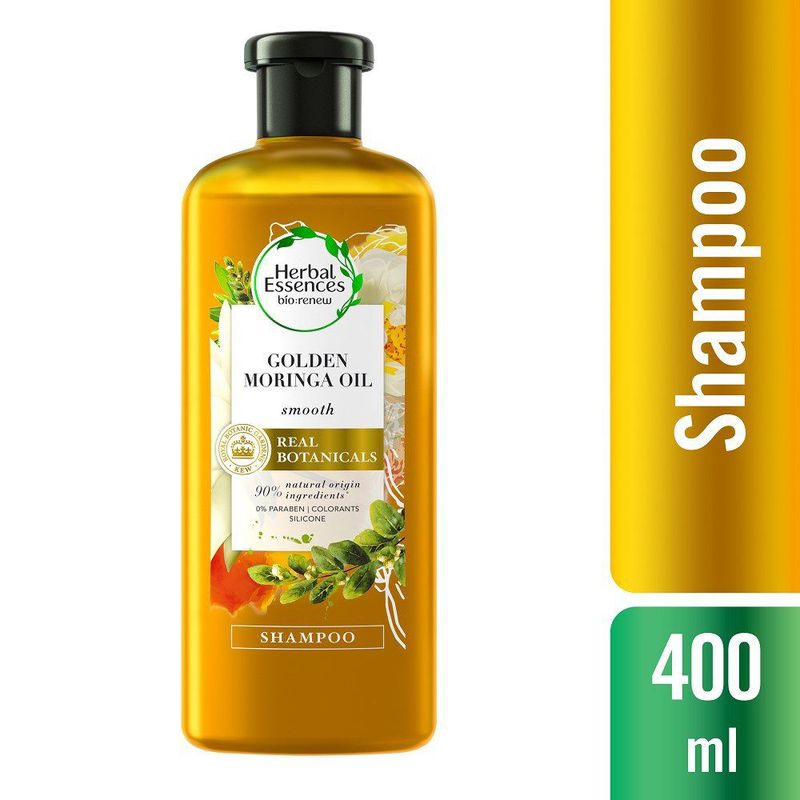 HERBAL ESSENCES - Shampoo Bio:Renew con Aceite de Moringa Dorado