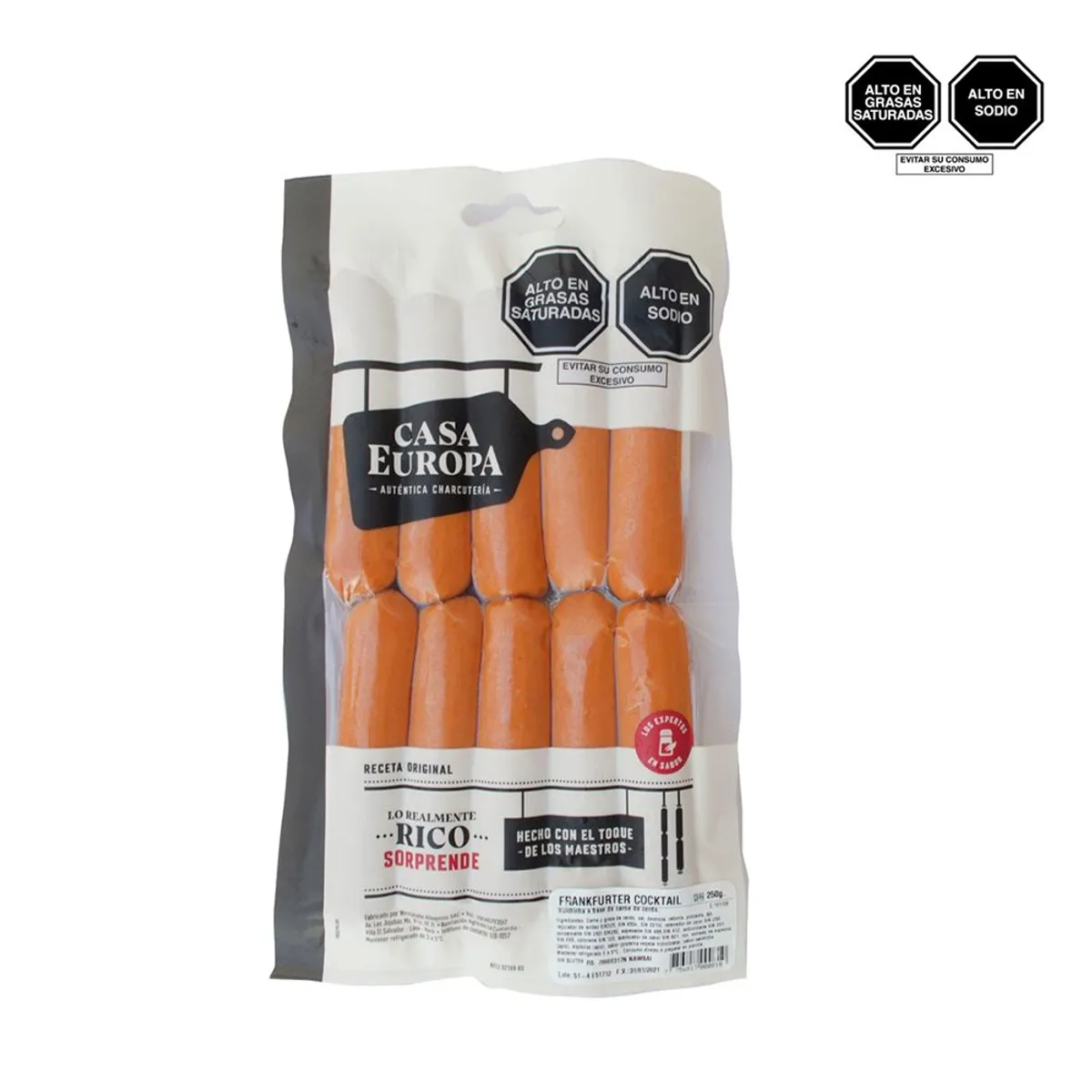 CASA EUROPA - Salchicha Cocktail Frankfurter Casa Europa Empaque 250 g