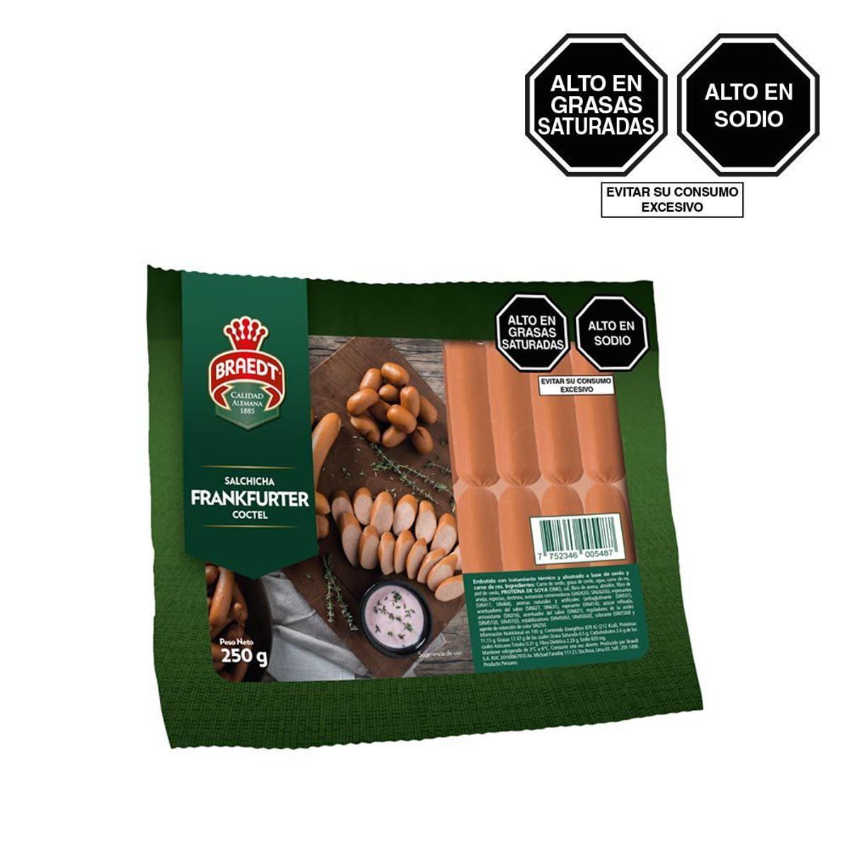 BRAEDT - Salchicha Frankfurter Cocktail Braedt Empaque 250 g