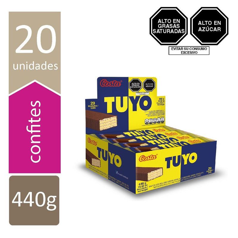 COSTA - Wafer Costa Tuyo Chocolate Display 20 Und