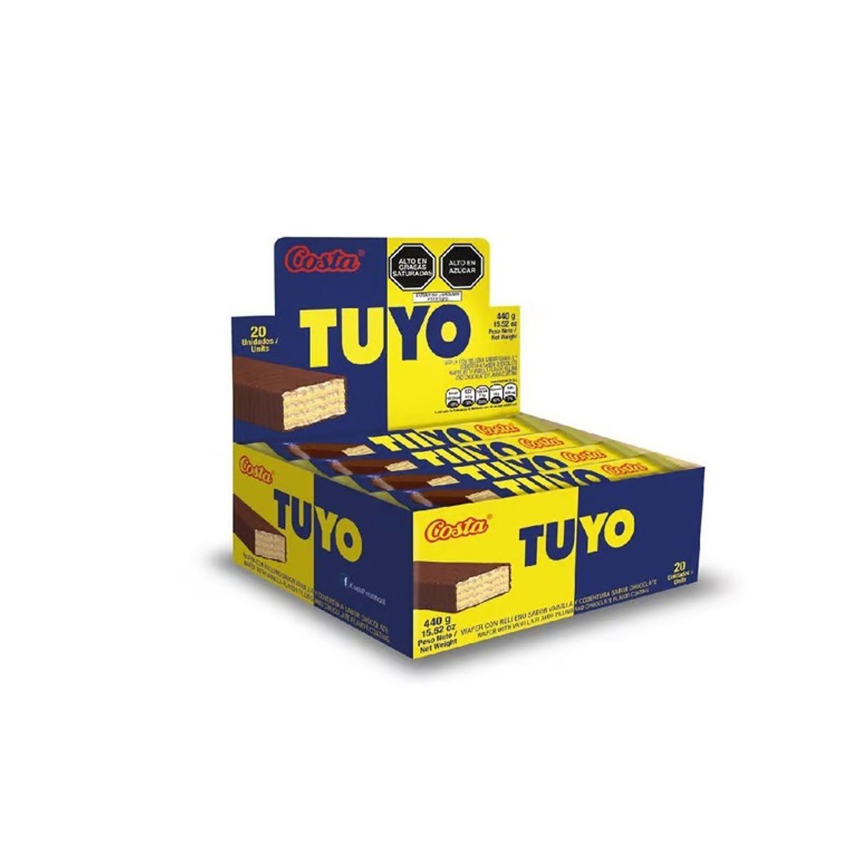 COSTA - Wafer Costa Tuyo Chocolate Display 20 Und
