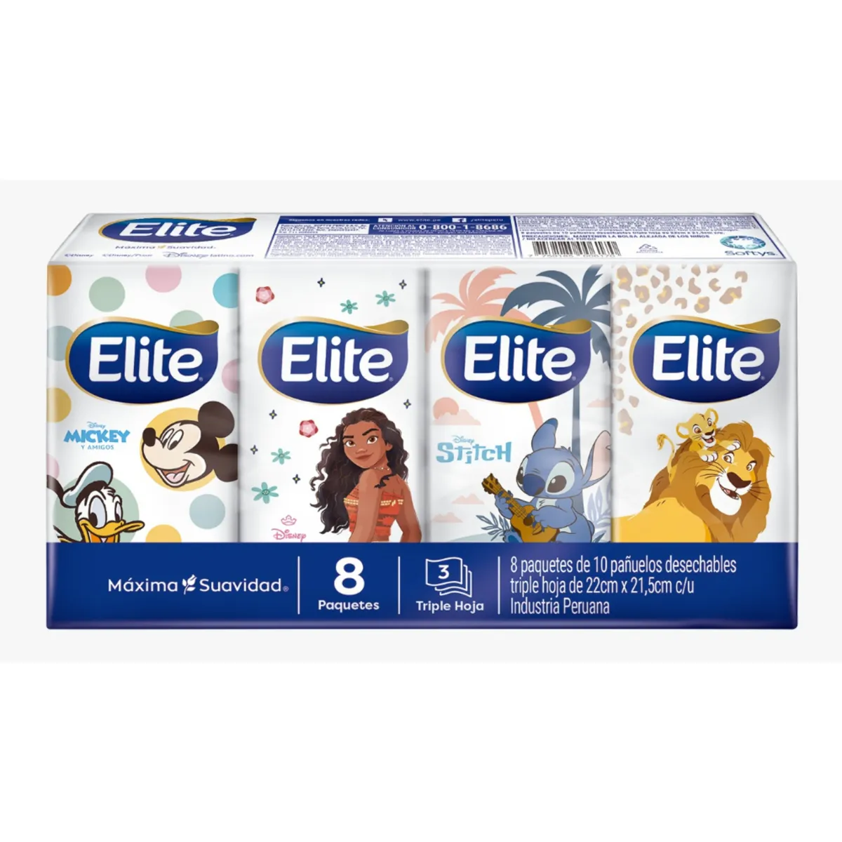 ELITE - Pañuelos Elite Disney Aloe Triple Hoja Empaque 80 Und