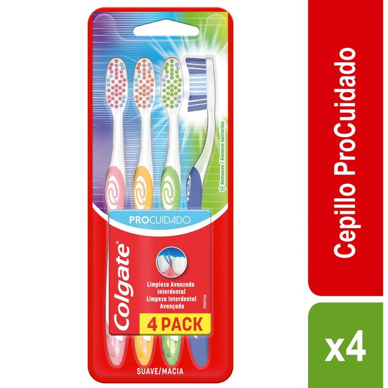 COLGATE - Cepillo Dental Colgate Pro Cuidado Pack 4 Und