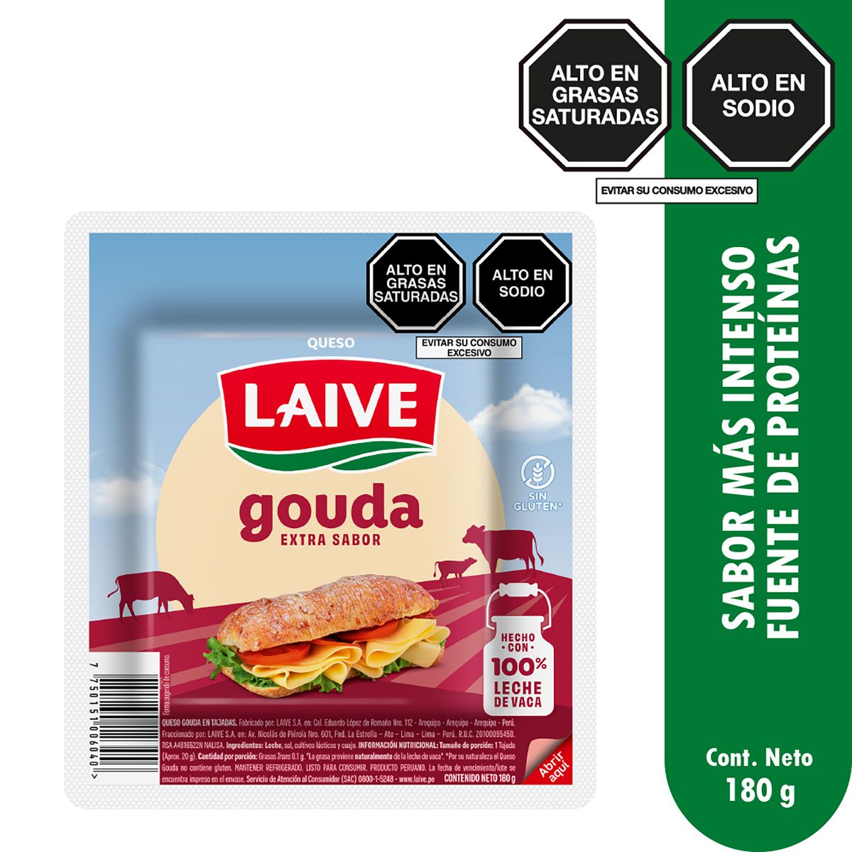 LAIVE - Queso Goudá Laive Empaque 180 g