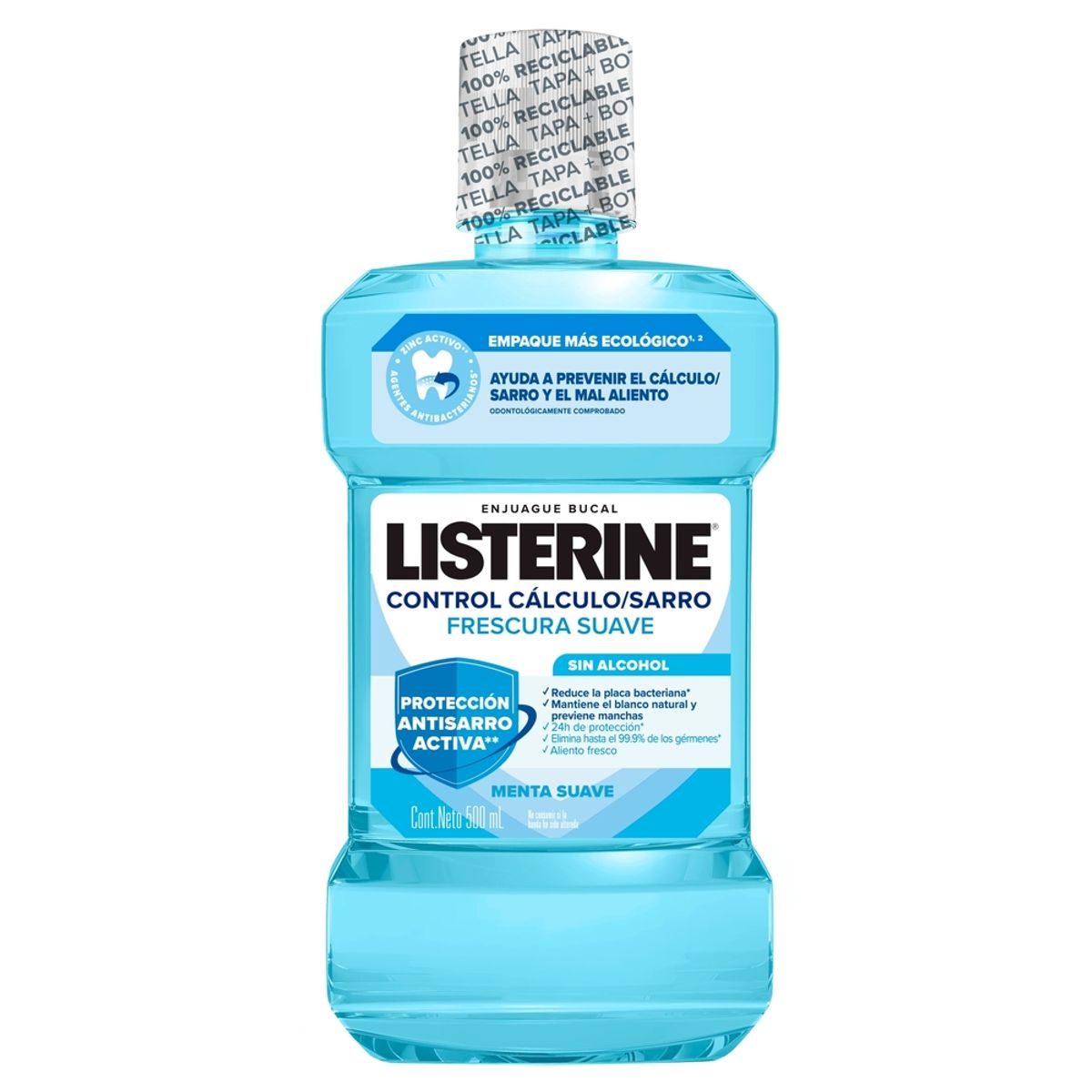 LISTERINE - Enjuague Bucal Listerine Control Cálculo y Sarro Zero Botella 500 mL