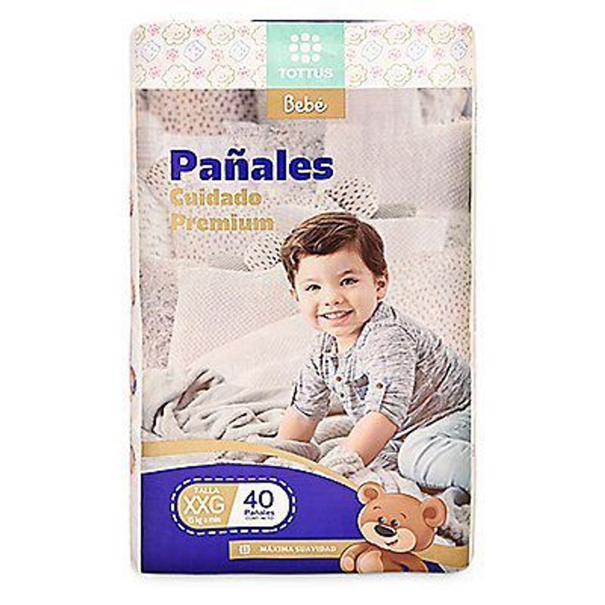 TOTTUS - Pañales Cuidado Premium Tottus Talla XXG Empaque 40 Und