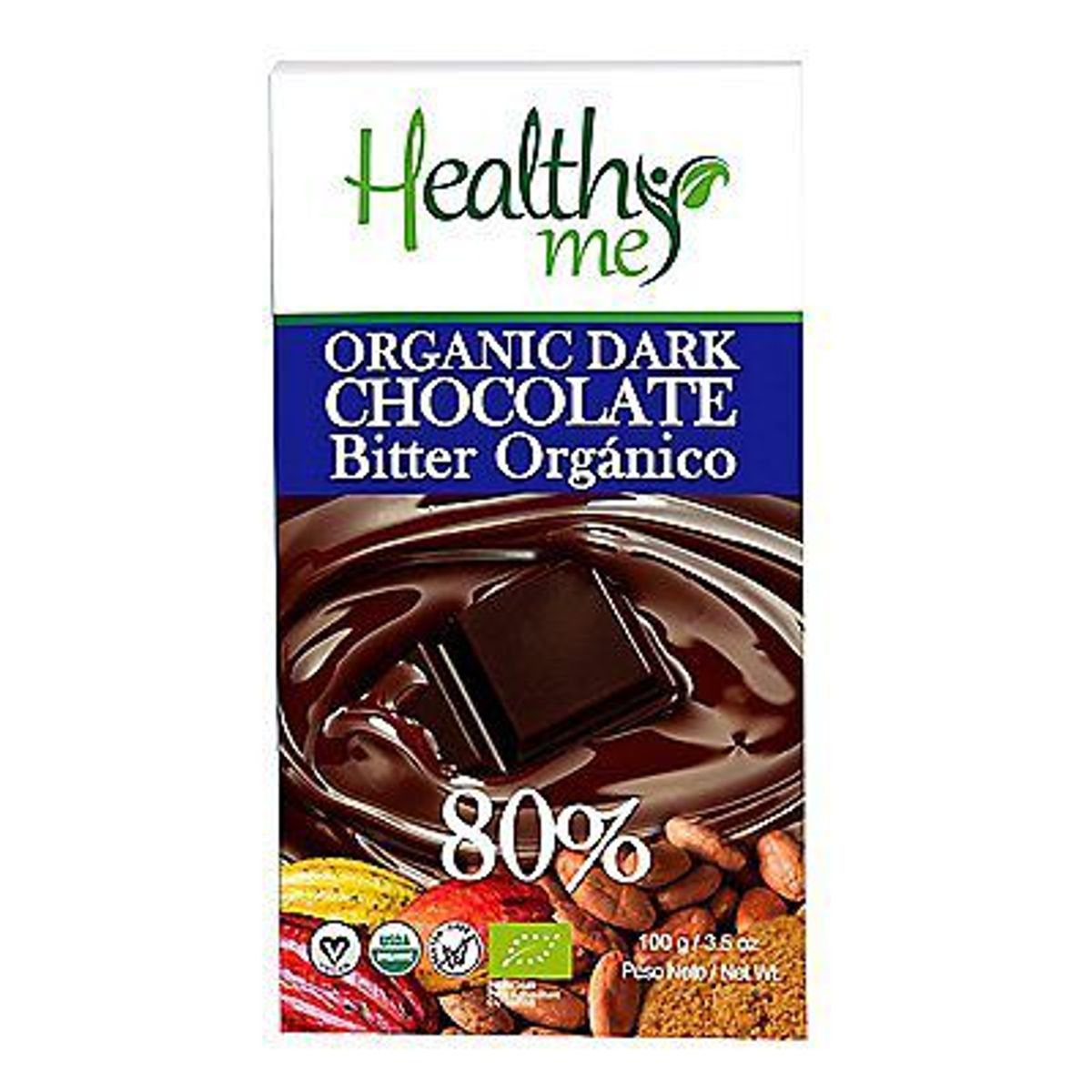 HEALTHY ME - Chocolate Bitter Healthy Me 80% Orgánico Empaque 100 g