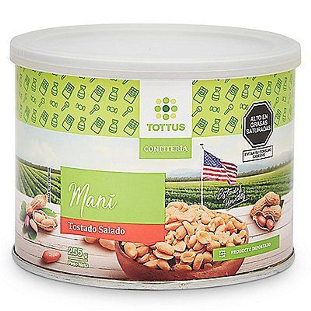 TOTTUS - Maní Tostado Salado Tottus 225 g