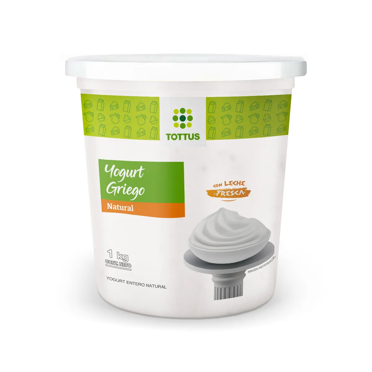 TOTTUS - Yogurt Griego Natural Tottus Envase 1 Kg
