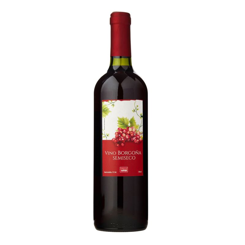 PRECIO UNO - Vino Borgoña Semiseco Precio Uno Botella 750 mL