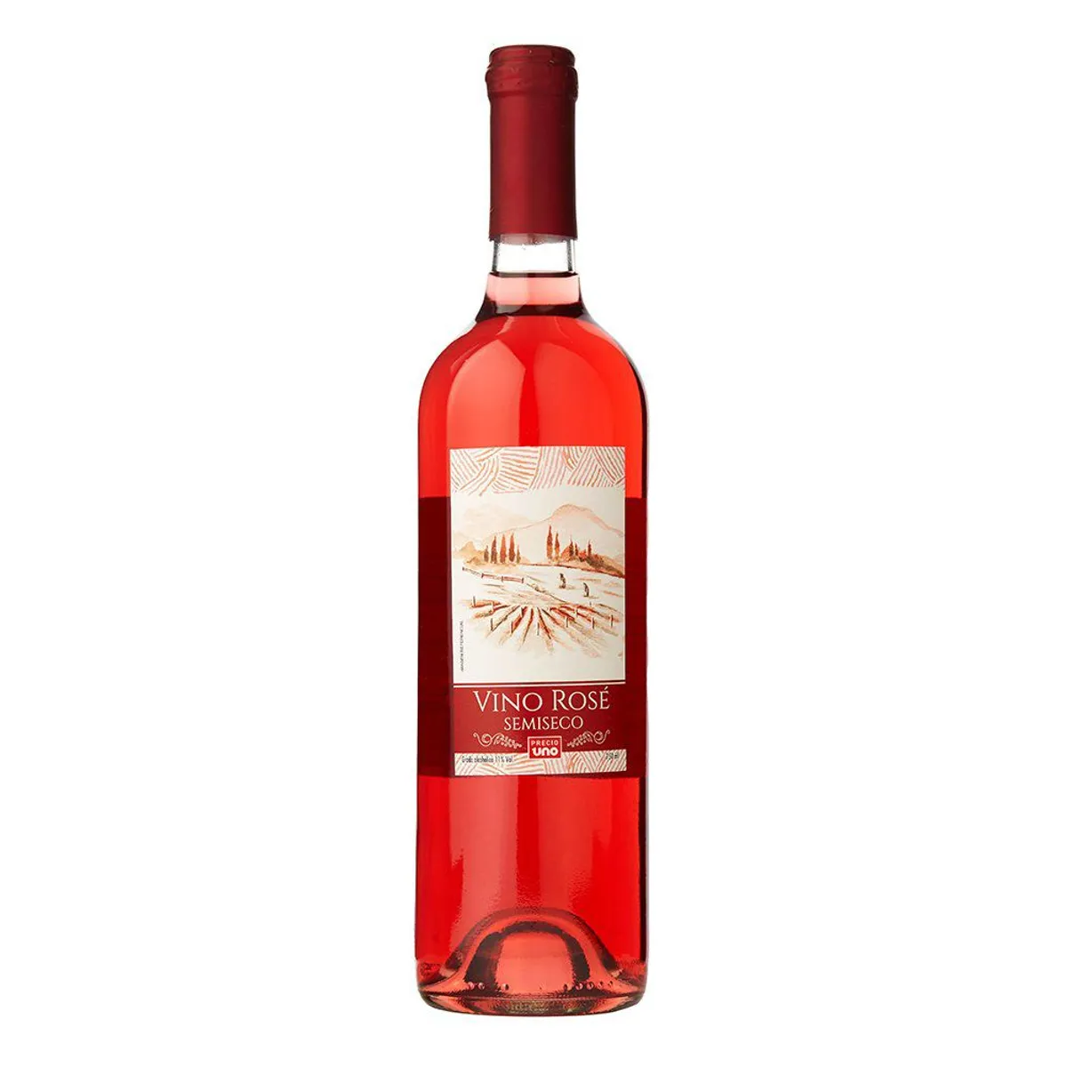 PRECIO UNO - Vino Rosé Semiseco Precio Uno Botella 750 mL