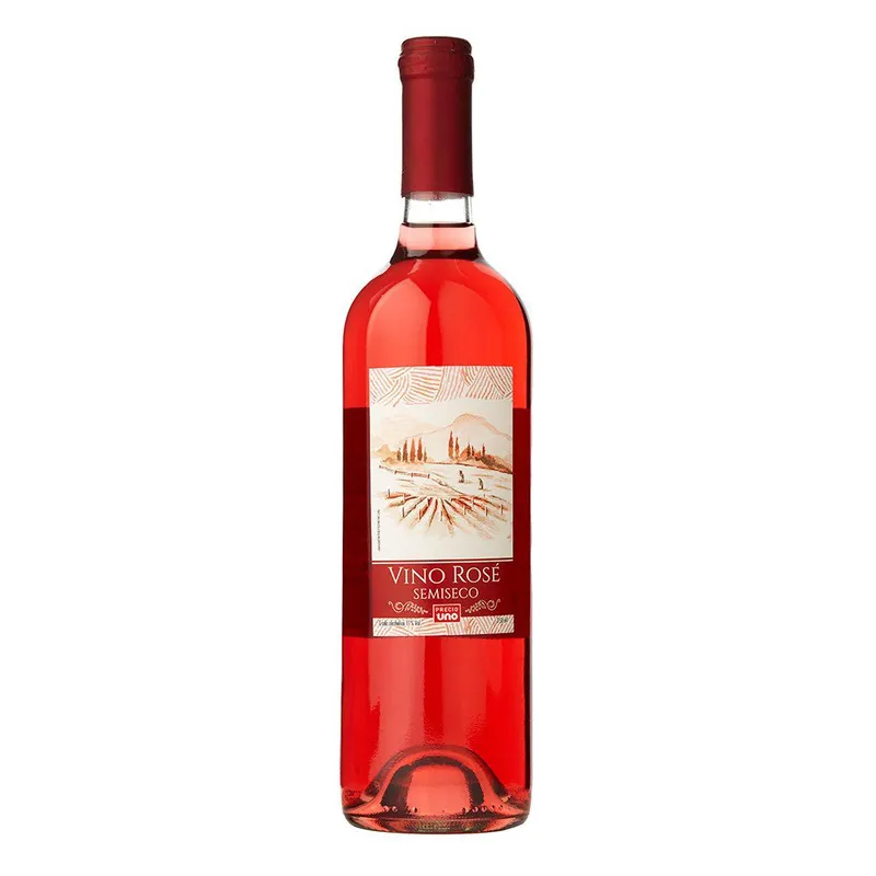 PRECIO UNO - Vino Rosé Semiseco Precio Uno Botella 750 mL