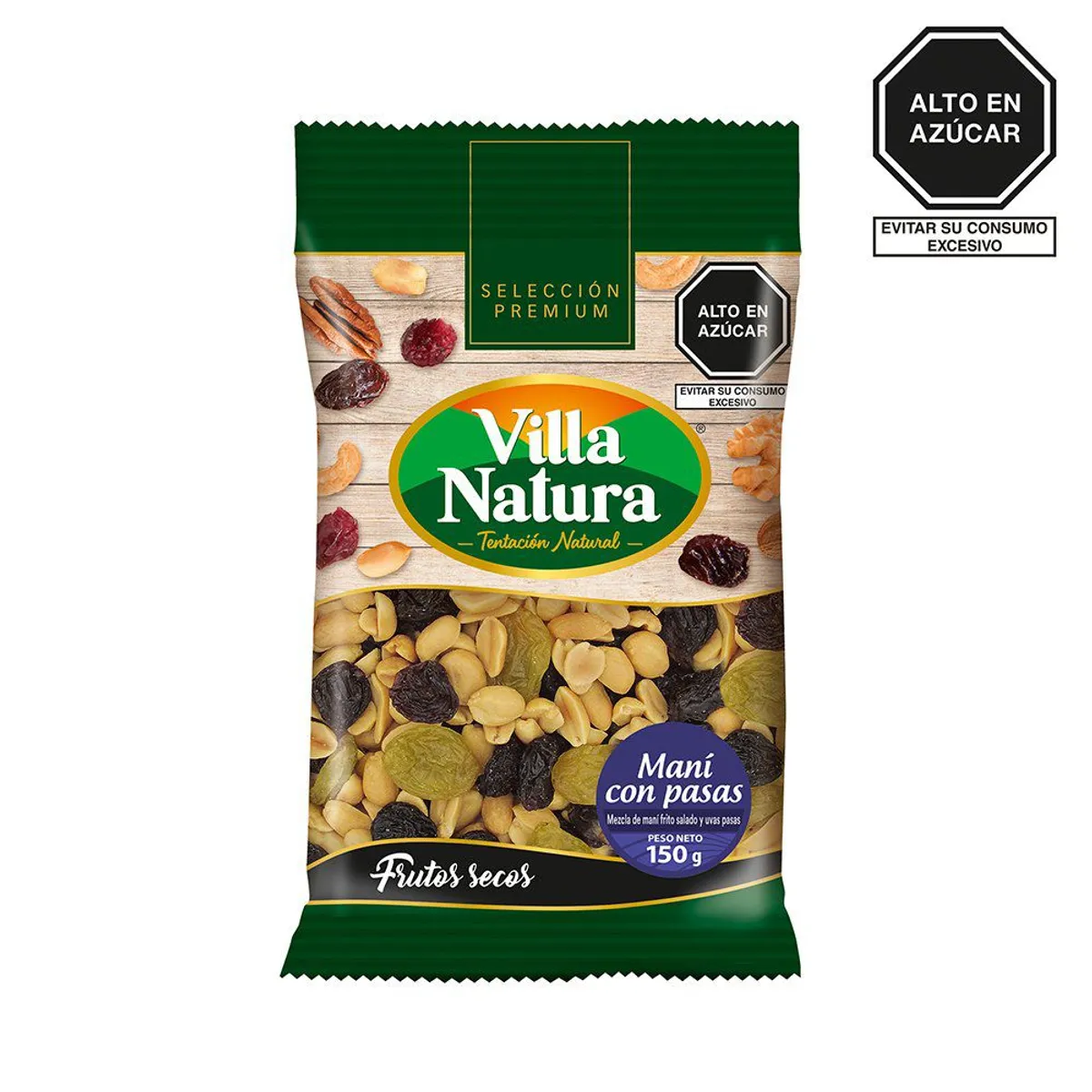 VILLA NATURA - Maní con Pasas Villa Natura Bolsa 150 g