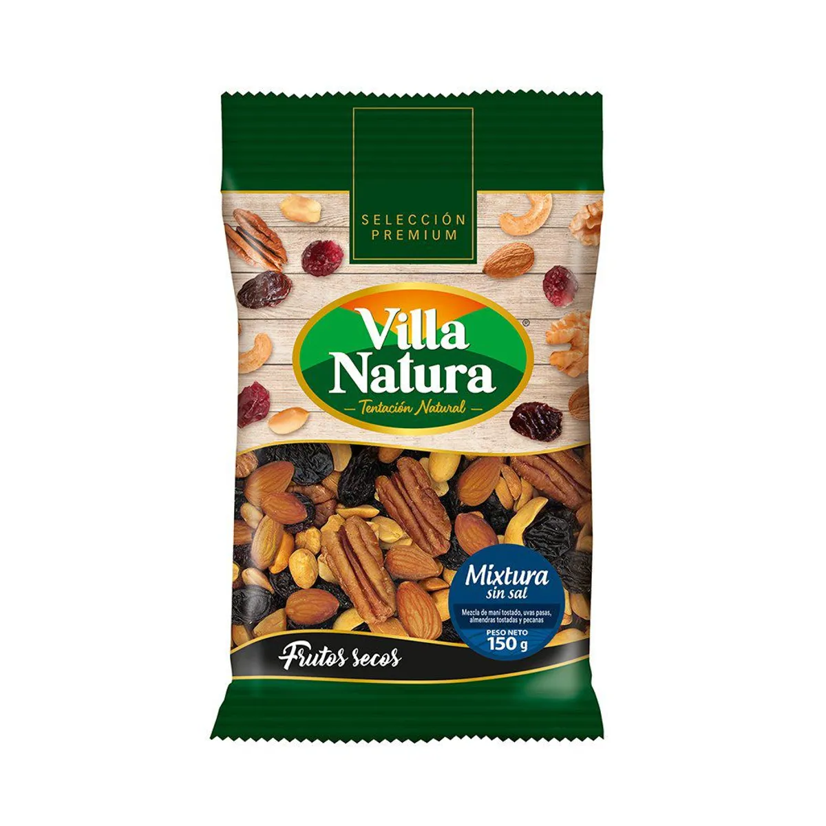 VILLA NATURA - Frutos Secos Villa Natura Mixtura Sin Sal Bolsa 150 g