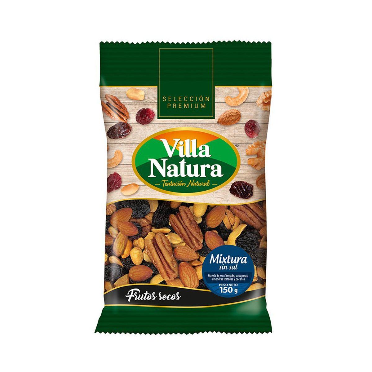 VILLA NATURA - Frutos Secos Villa Natura Mixtura Sin Sal Bolsa 150 g