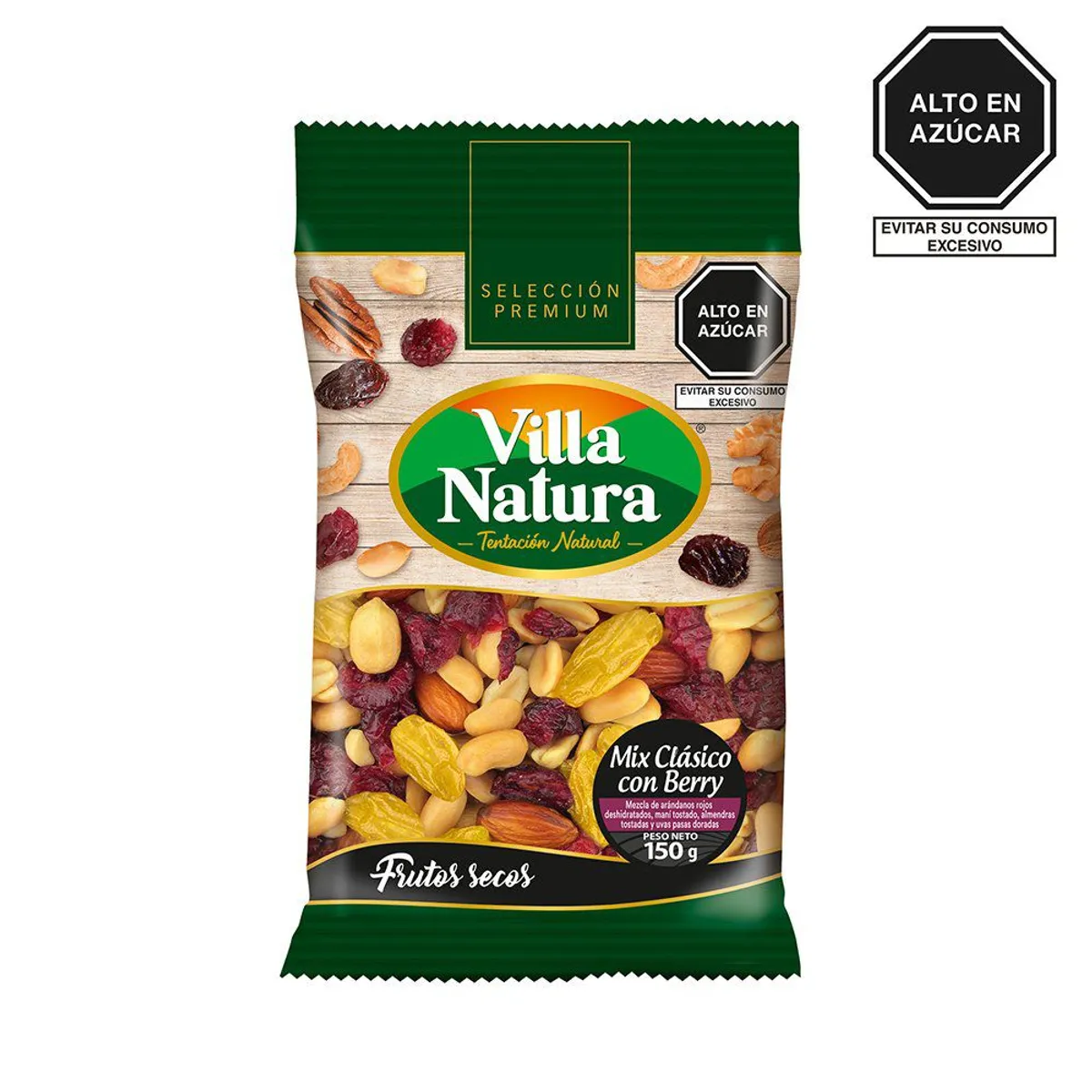 VILLA NATURA - Frutos Secos Villa Natura Mix Clásico con Berry Bolsa 150 g