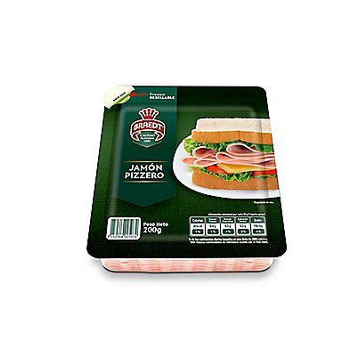 BRAEDT - Jamón Pizzero Braedt Empaque 200 g