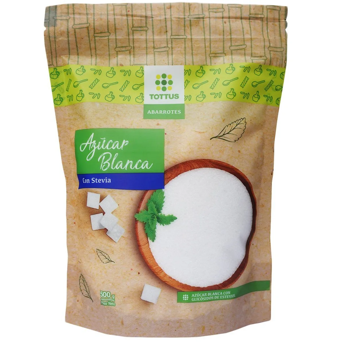 TOTTUS - Azúcar Blanca Tottus con Stevia Bolsa 500 g