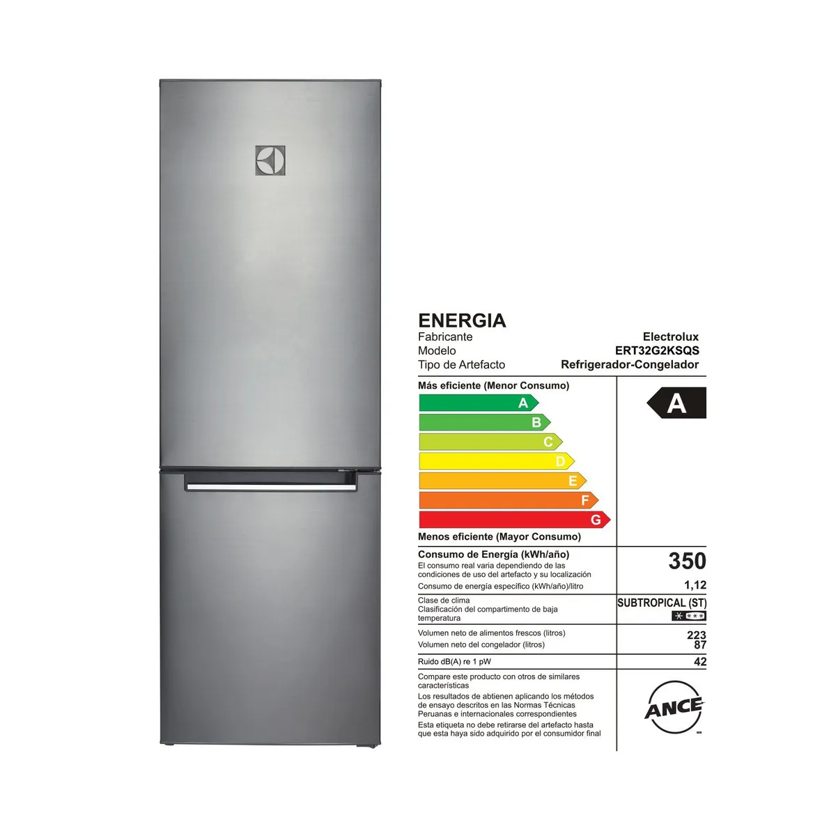 ELECTROLUX - Refrigeradora Electrolux 310L Eurofrost Bott
