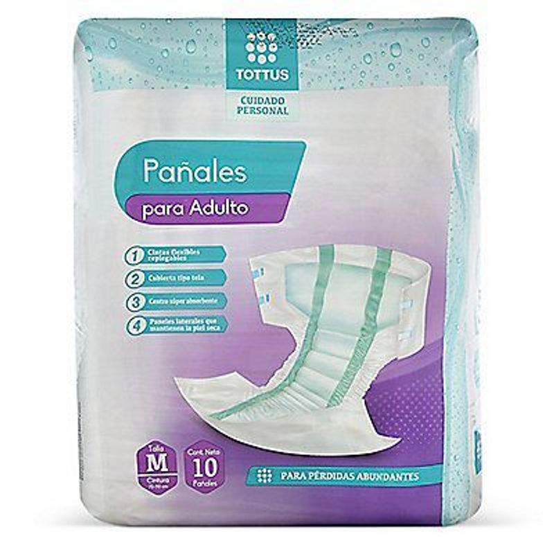 TOTTUS - Pañal Para Adulto Tottus Talla M Empaque 10 Und