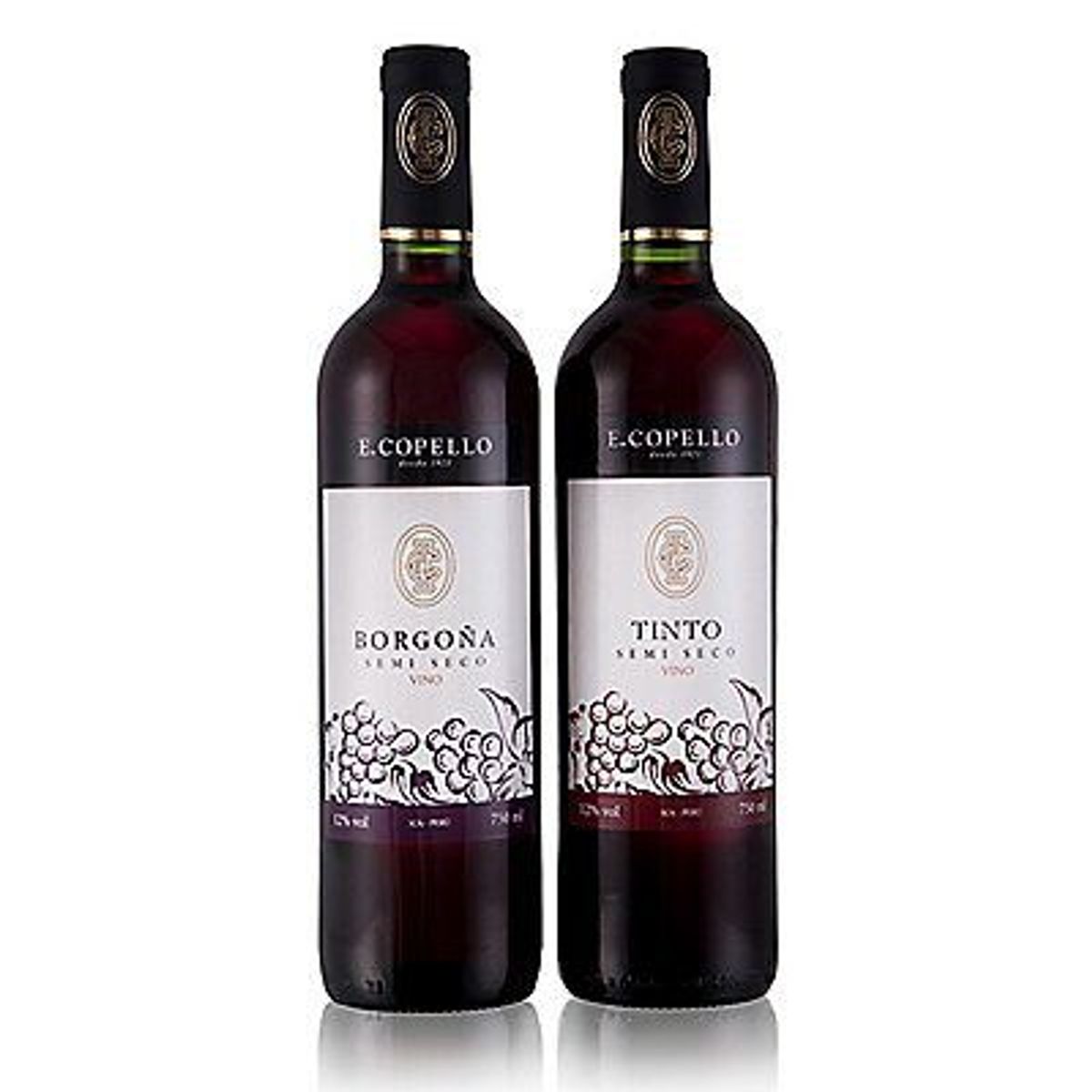 E.COPELLO - Vino Borgoña E. Copello 750 mL + Tinto Semiseco 750 mL
