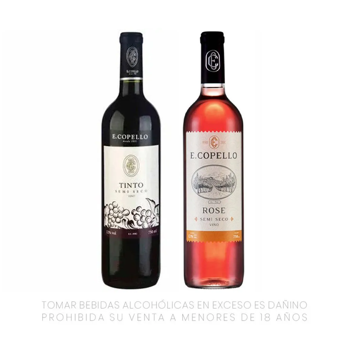 E.COPELLO - Vino Tinto E. Copello 750 mL + Rosé Semiseco 750 mL