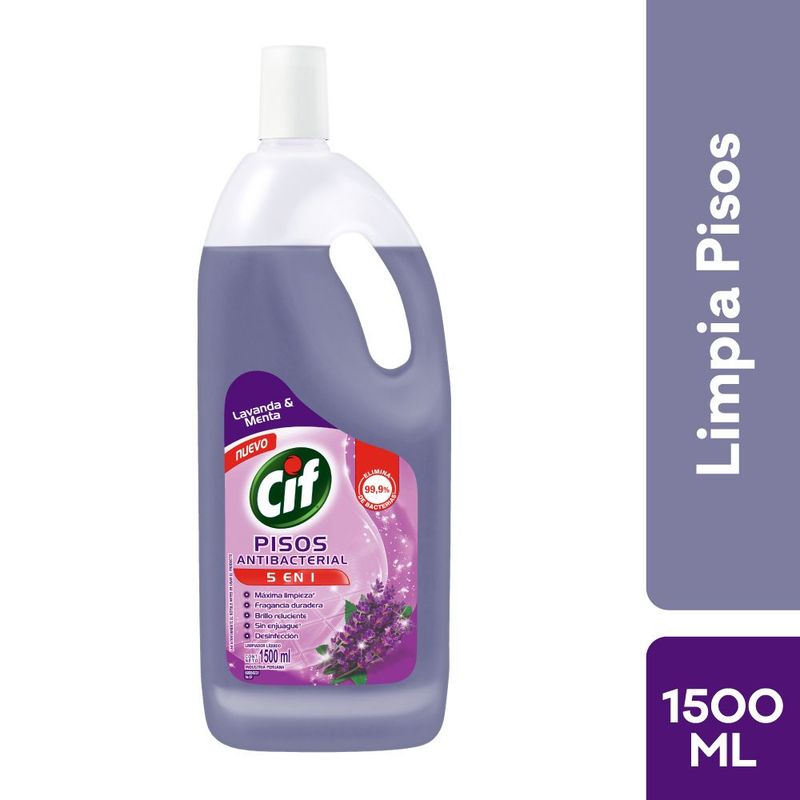 CIF - Limpiador Líquido Cif Pisos 5 En 1 Lavanda Menta Botella 1.5 L