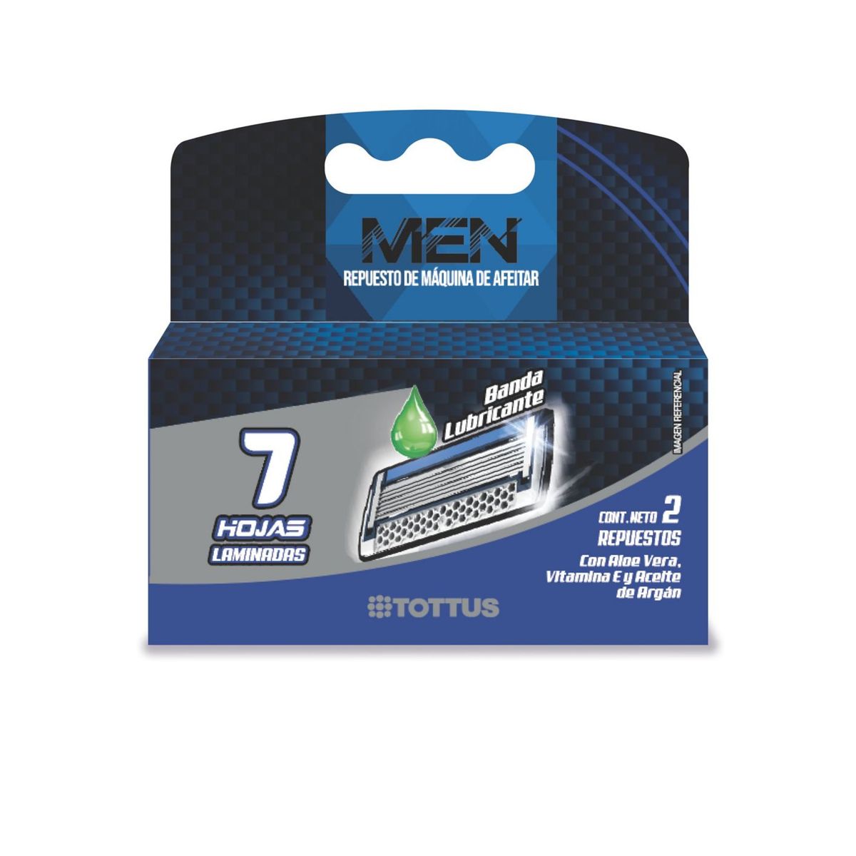 TOTTUS - Repuesto para Máquina de Afeitar Tottus 7 Hojas Caja 2 Und