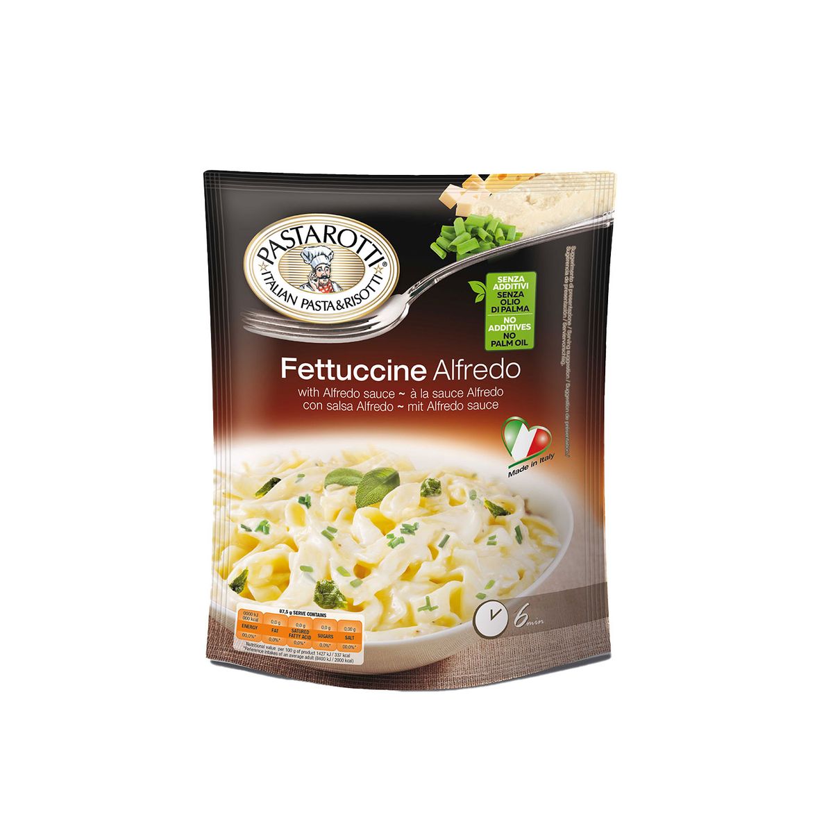 PASTAROTTI - Fettuccine Pastarotti con Salsa Alfredo Bolsa 175 g