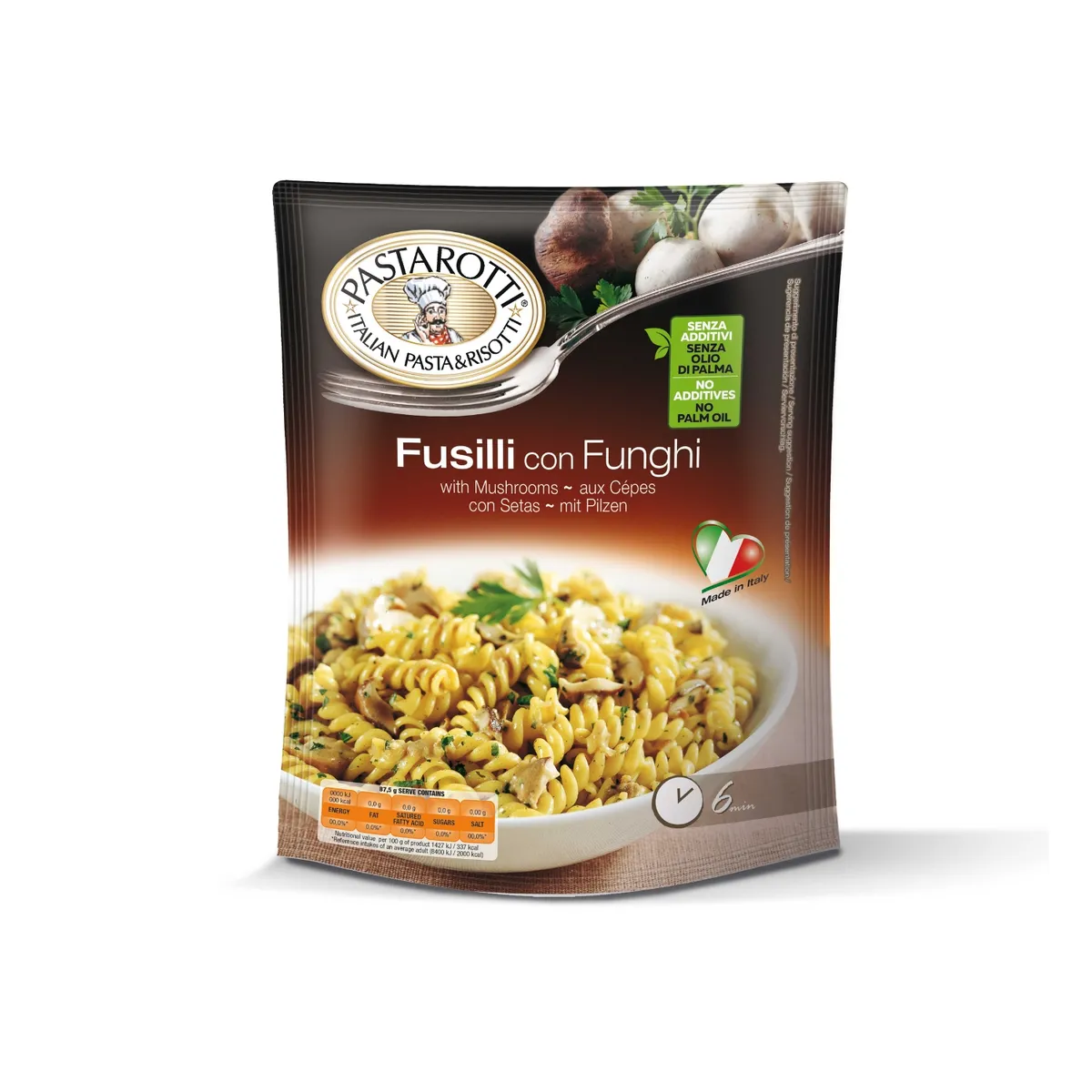 PASTAROTTI - Fusilli con Hongos Pastarotti Empaque 175 g