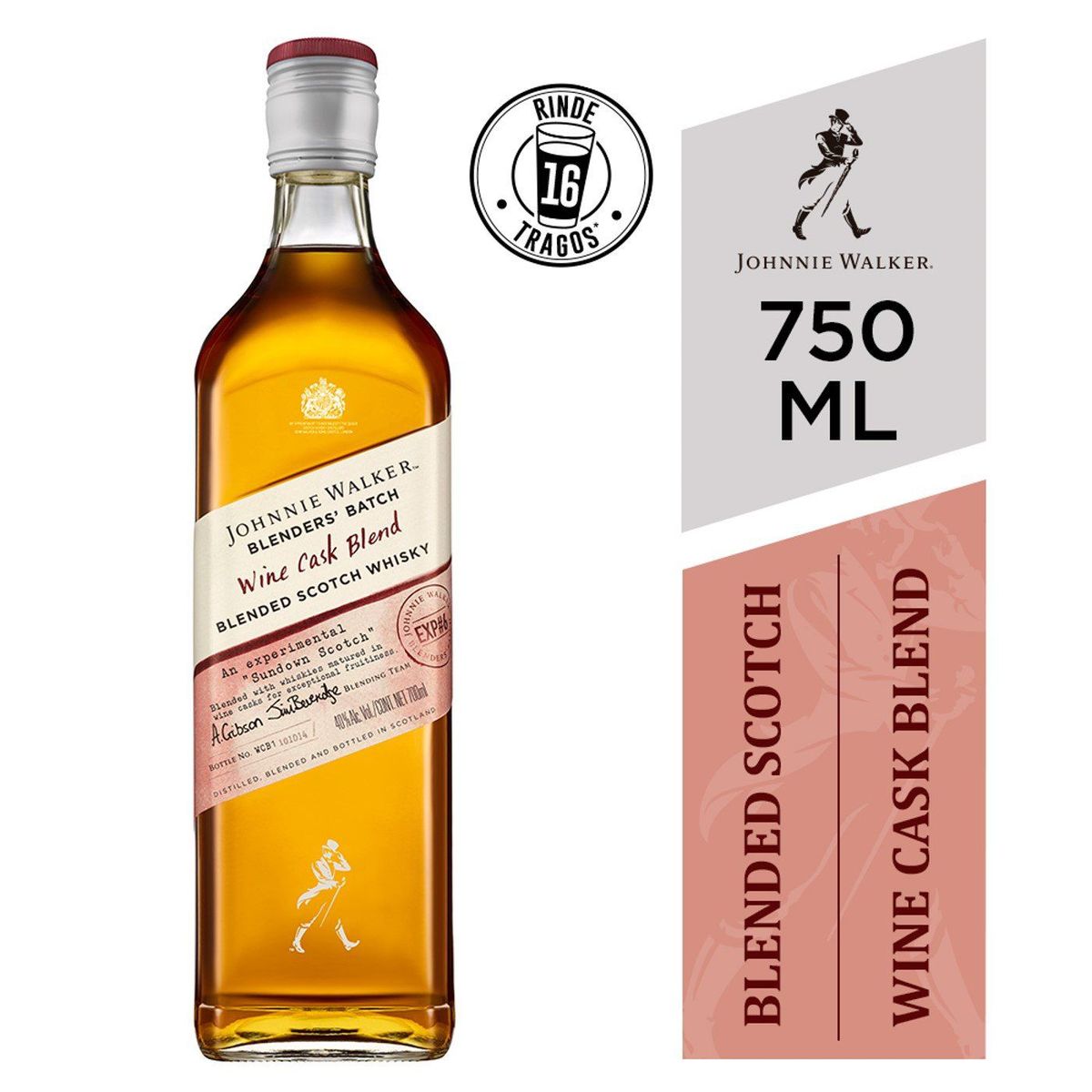 JOHNNIE WALKER - Whisky Johnnie Walker Wine Cask Blend Botella 750 mL