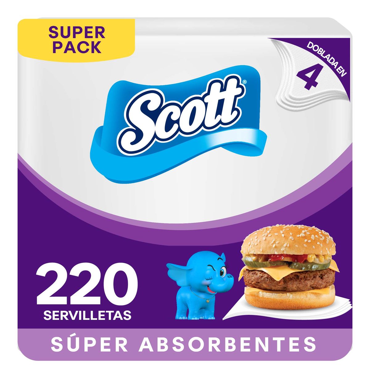 SCOTT - Servilletas Scott Super Absorbentes Empaque 220 Und