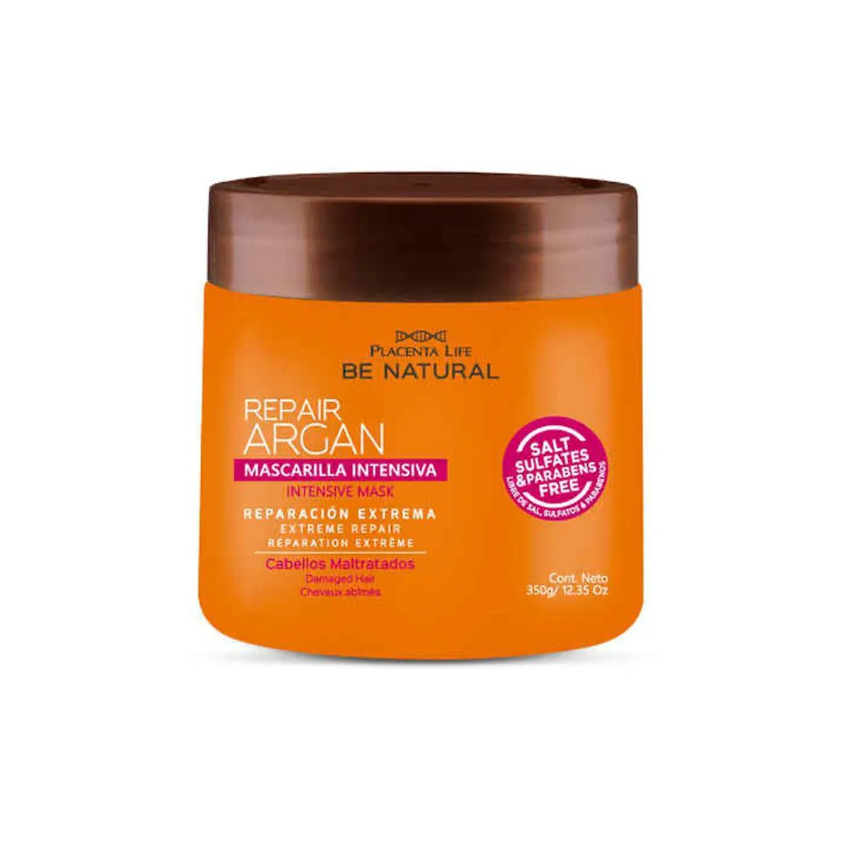 BE NATURAL - Mascarilla Be Natural Reparador Argán Envase 350 g
