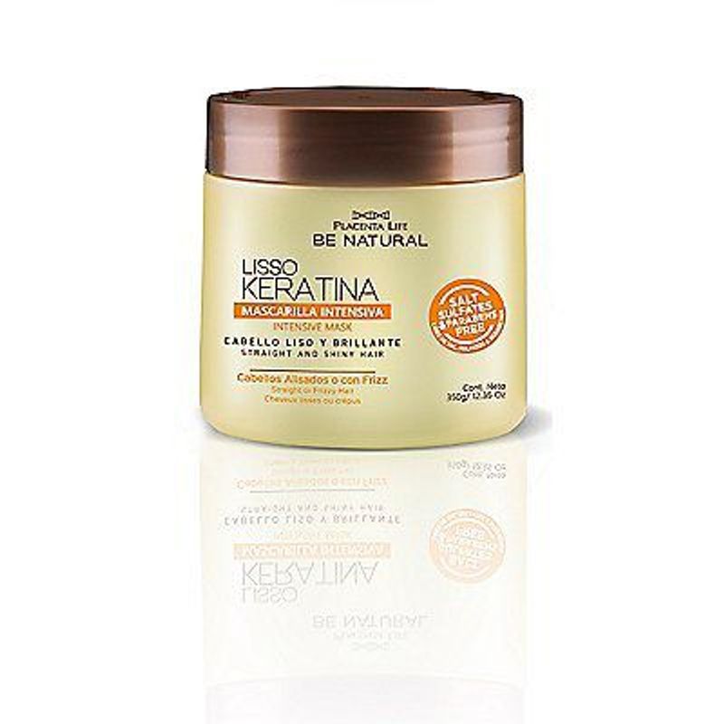 BE NATURAL - Mascarilla Placenta Life Be Natural Lisso Keratina Envase 350 g