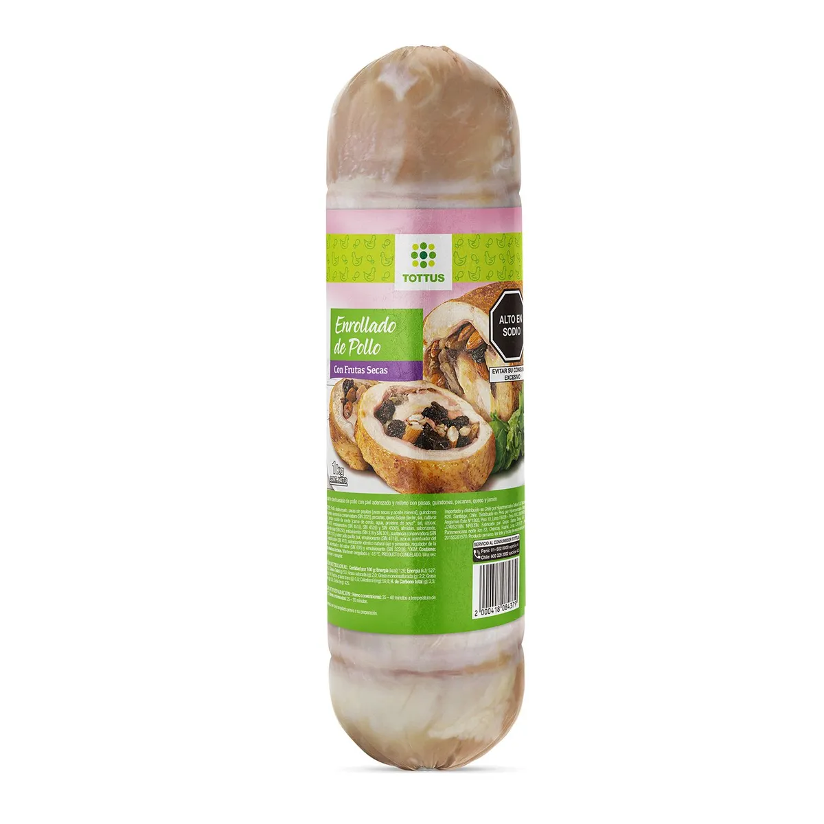 TOTTUS - Enrollado de Pollo con Frutas Secas Tottus Empaque 1 Kg