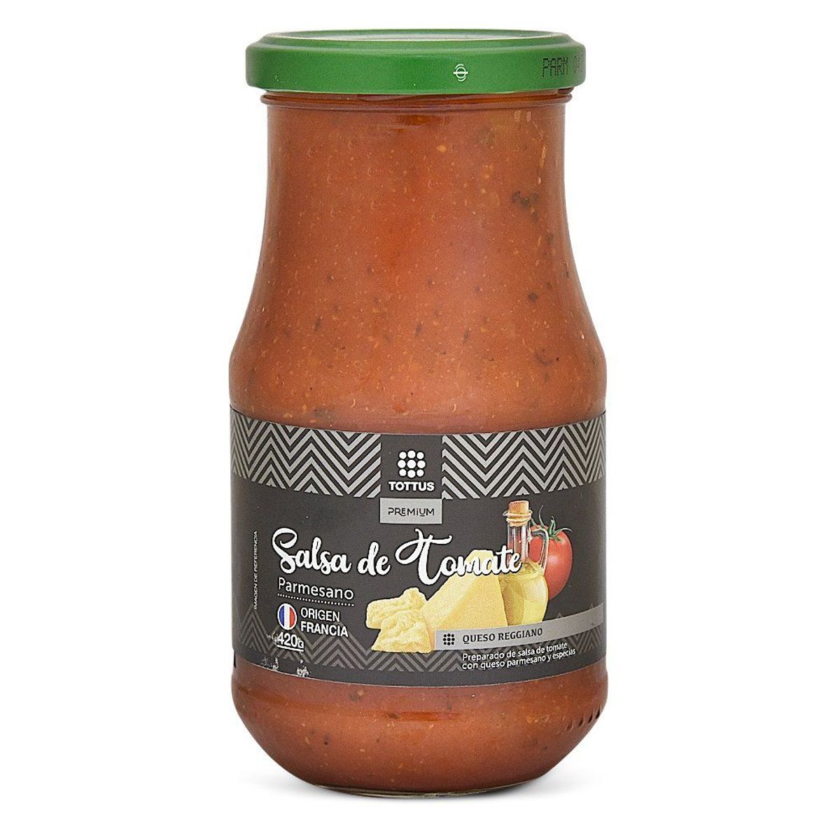 TOTTUS PREMIUM - SALSA DE TOMATE PARMESANO X 420G
