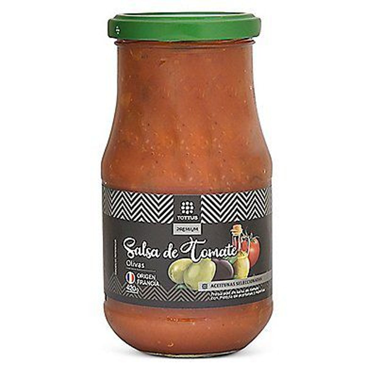 TOTTUS PREMIUM - Salsa de Tomate Tottus Premium Olivas Envase 420 g