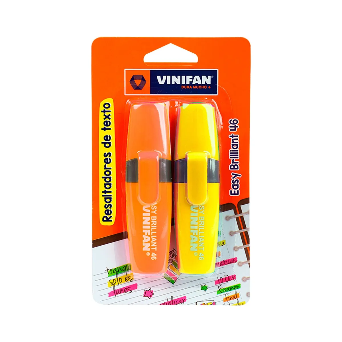 VINIFAN - Resaltadores Vinifan Easy Brilliant 46 Naranja Y Amarillo Empaque 2 Und