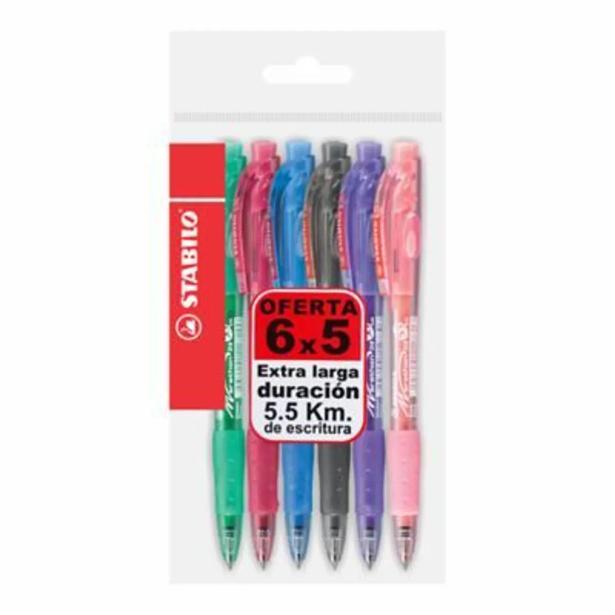 STABILO - Lapicero Stabilo Marathon Punta Media Empaque 6 Und