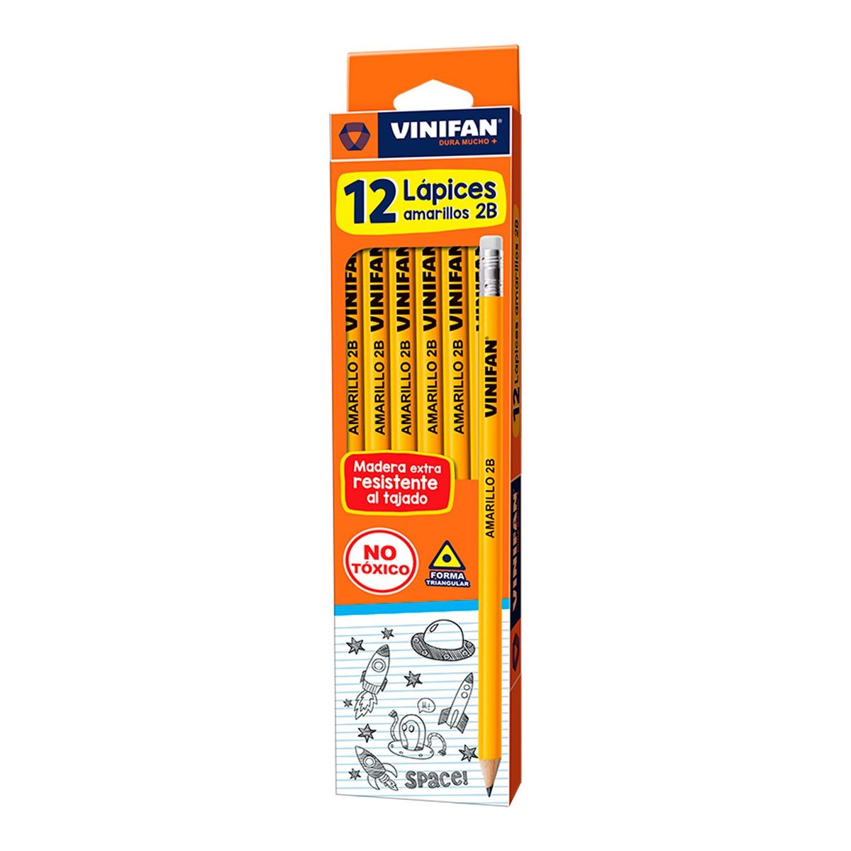 VINIFAN - Lápiz Vinifan Amarillo 2B Empaque 12 Und