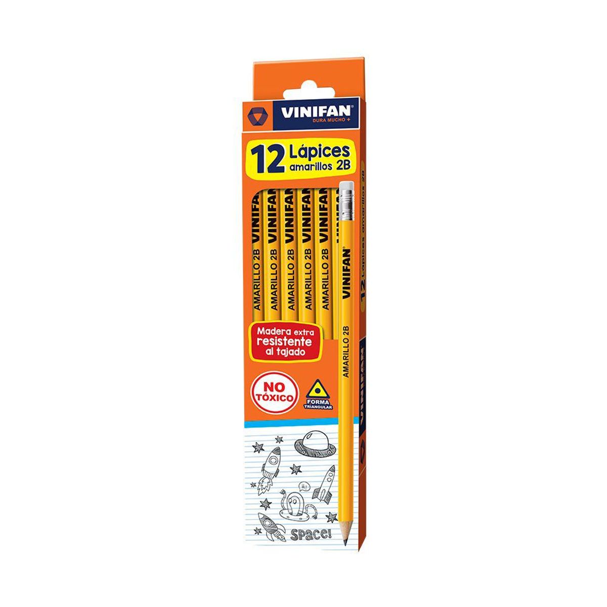 VINIFAN - Lápiz Vinifan Amarillo 2B Empaque 12 Und